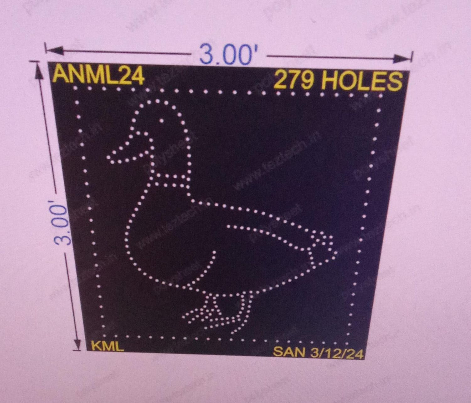 ANML24 DUCK 3X3 FEET 279 HOLES