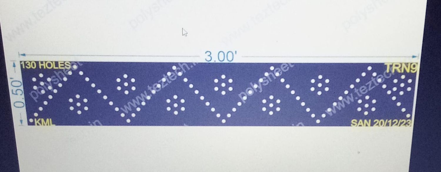 TRN9 TORAN 0.5X3FT 130HOLES