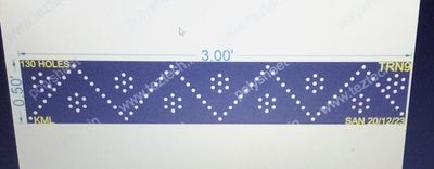 TRN9 TORAN 0.5X3FT 130HOLES