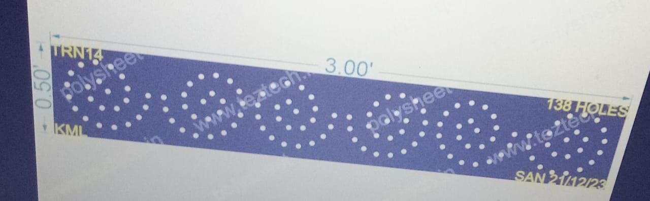 TRN14 TORAN 0.5X3FT 138HOLES