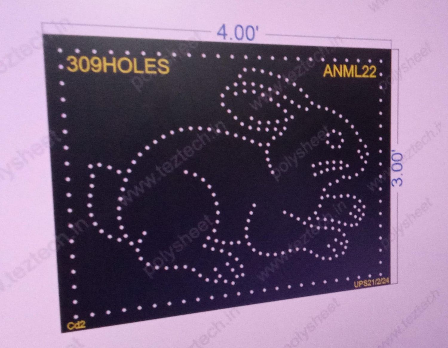 ANML22 RABBIT 3X4 FEET 309 HOLES