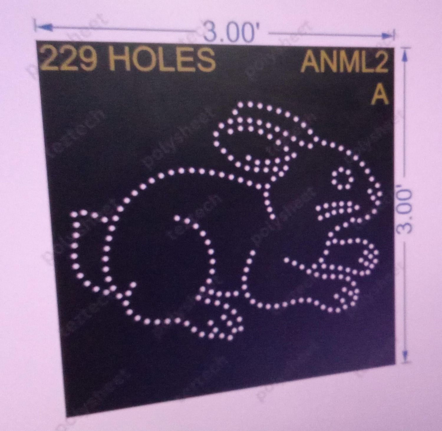 ANML2  ANIMAL 3X3 FT 229 HOLES