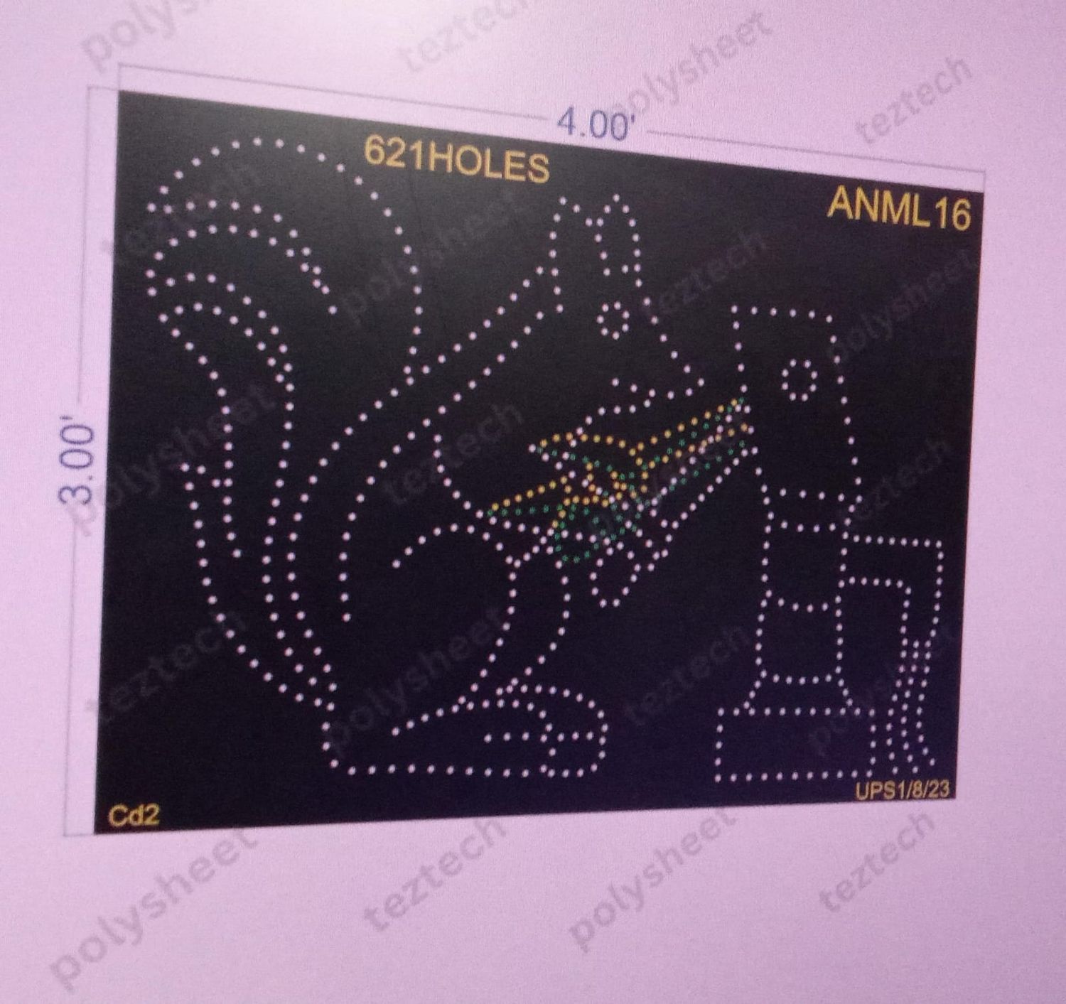 ANML16 SQUIRREL WITH PUMP  3X4 FEET 621HOLES