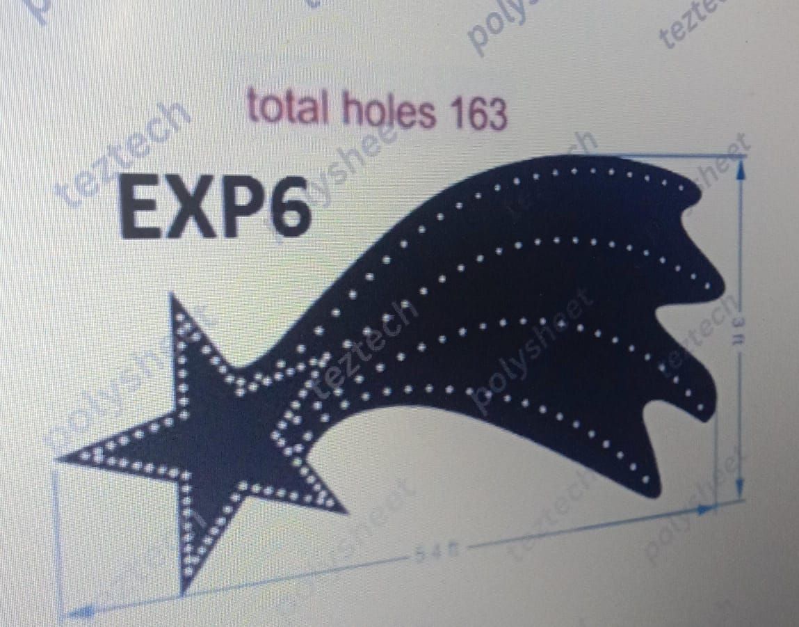 EXP6 FALLING STAR DESIGE 3X5.4 FT 163 HOLES