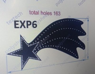 EXP6 FALLING STAR DESIGE 3X5.4 FT 163 HOLES