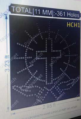 HCH1 HOLLY CROSSWITH HAND  2.95X3.23 FEET  361 HOLES