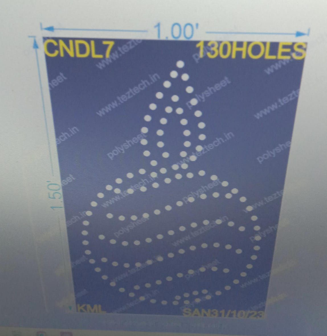 CNDL7 CANDLE 1.5X1FT 130HOLES