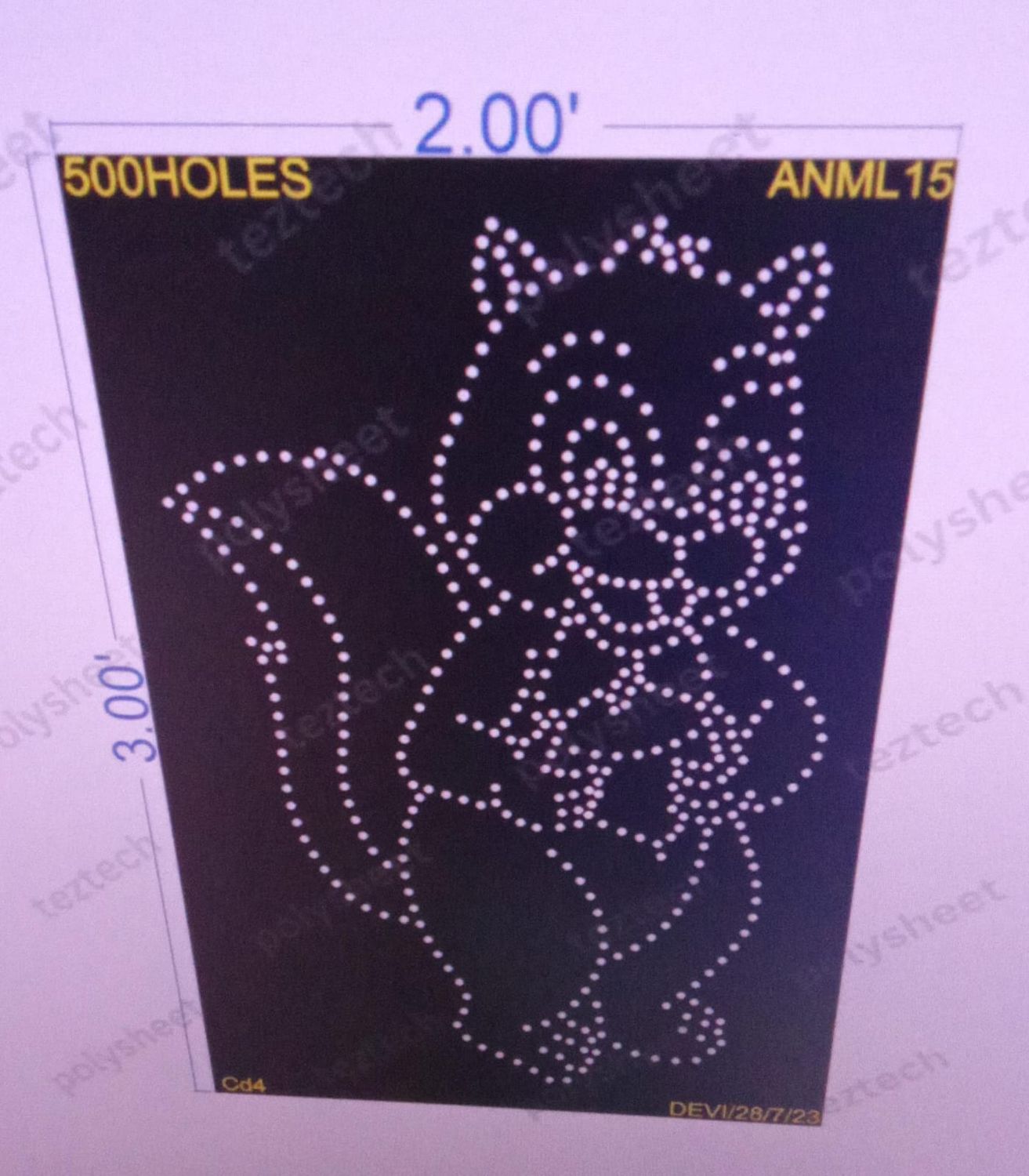 ANML15 SQUIRREL 2X3FEET  500HOLES