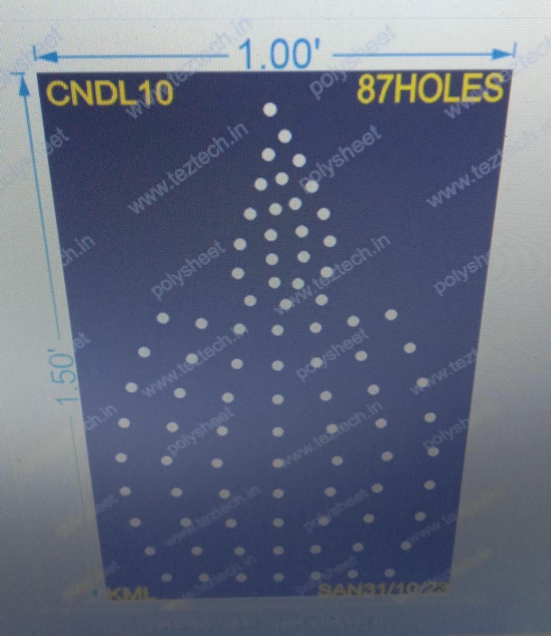 CNDL10 CANDLE 1.5X1FT 87HOLES
