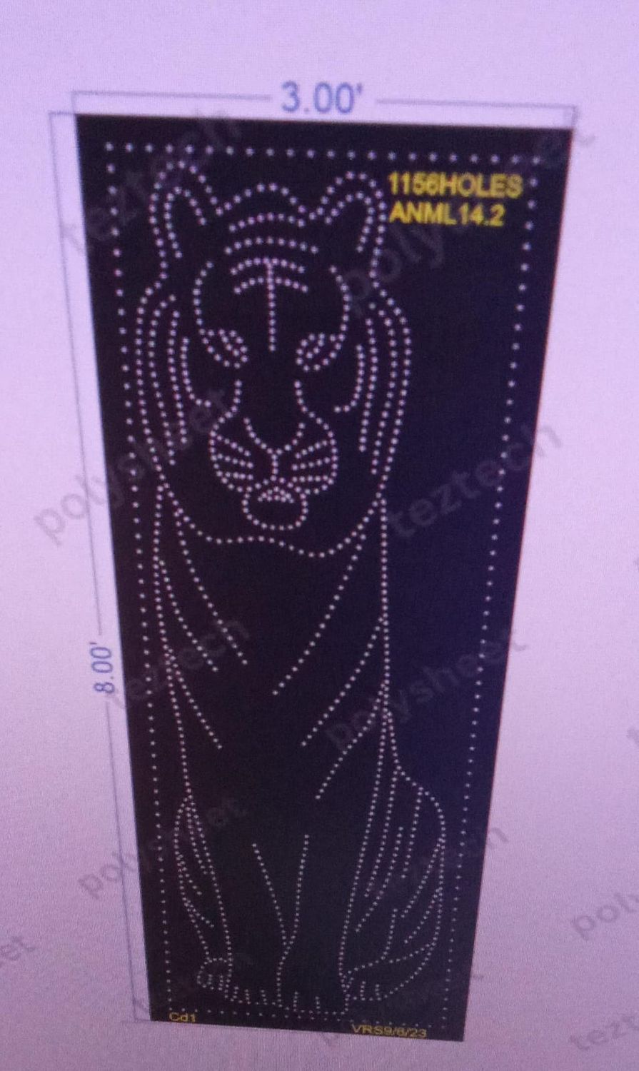 ANML14.2  TIGER 8X3 FEET  1156HOLES