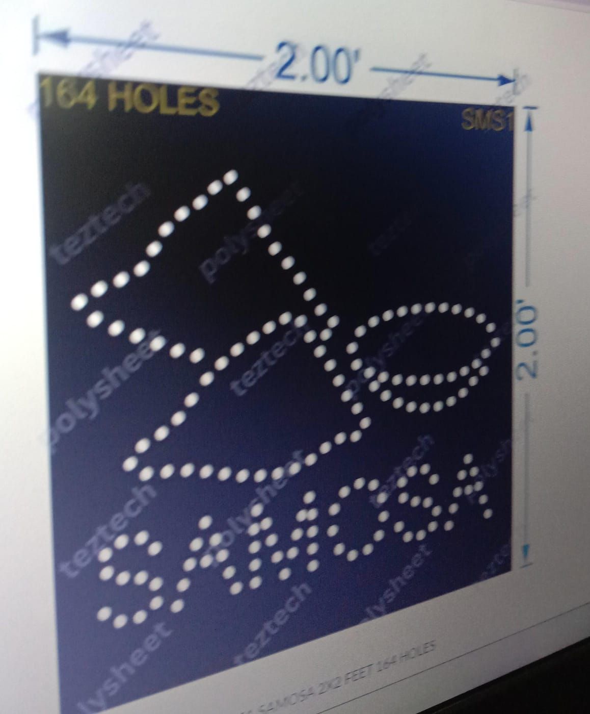 SMS1 SAMOSA 2X2 FEET 164 HOLES