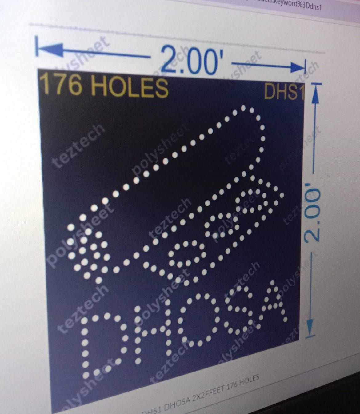 DHS1  DHOSA 2X2FFEET   176 HOLES