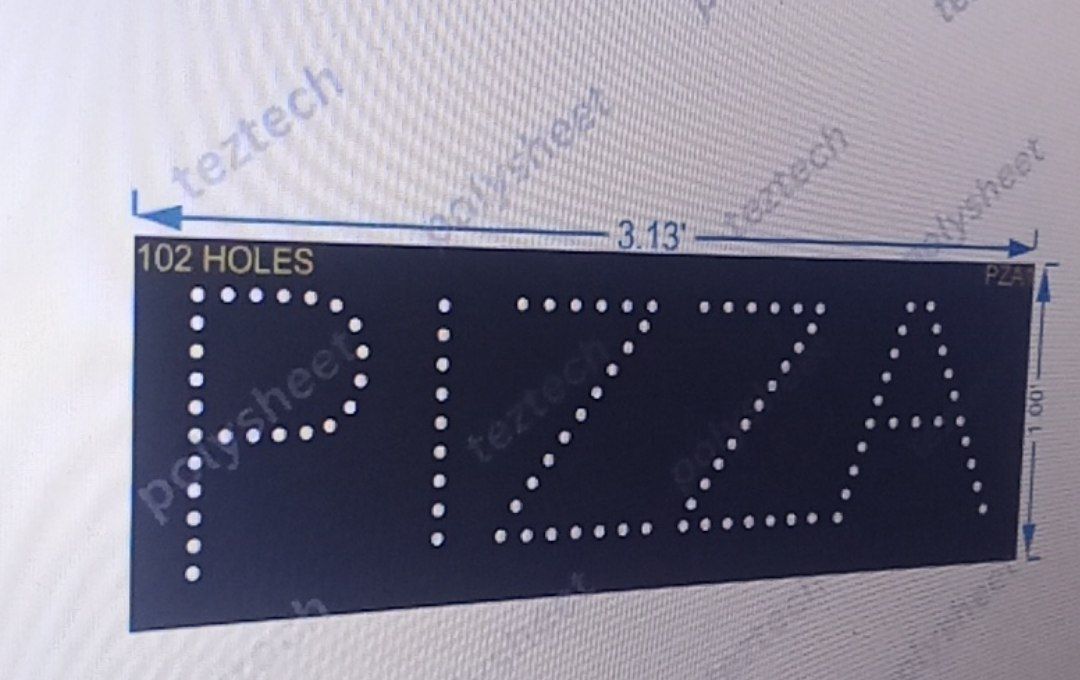 PZA1	PIZZA 1X3.13 FEET 103 HOLES