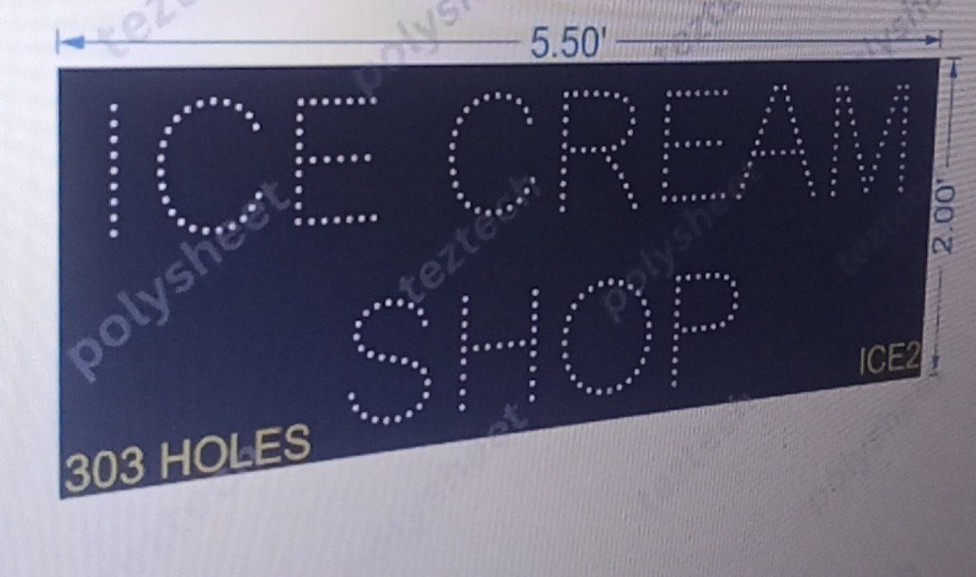 ICE2 ICE CREAM SHOP 5.5X2 FEET 303 HOLES