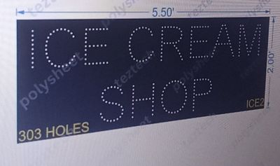 ICE2 ICE CREAM SHOP 5.5X2 FEET 303 HOLES