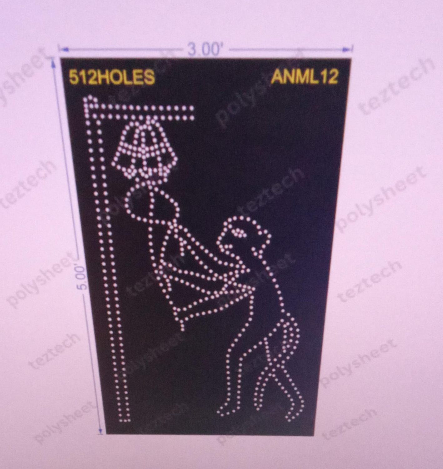 ANML12 MONKEY &amp; BELL 5X3 FEET 512 HOLES