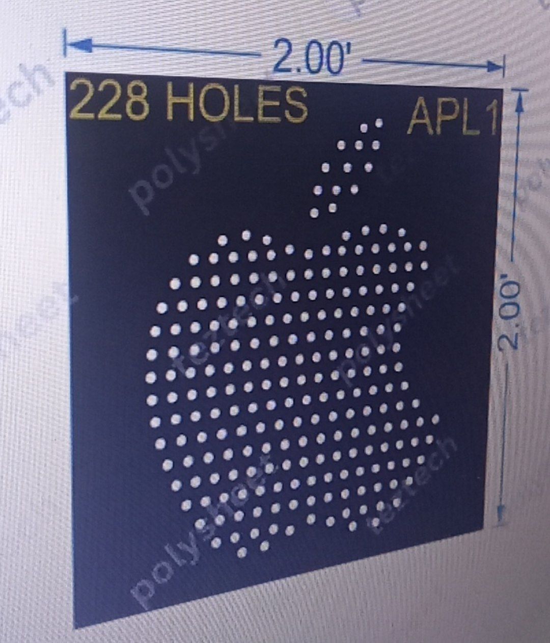 APL1 APPLE 2X2 FEET228 HOLES