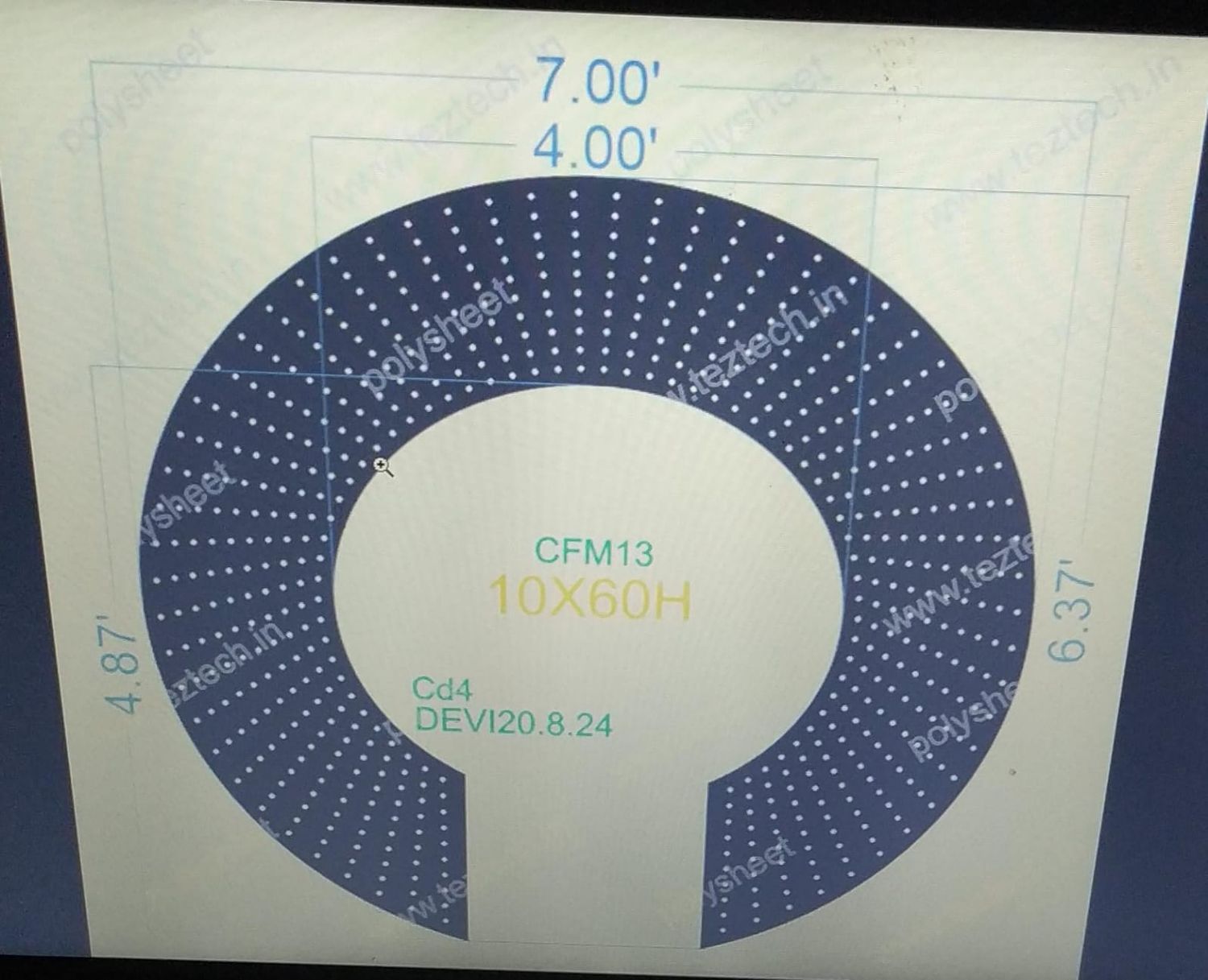 CFM13 CHAKRI FOR MURTI 6.5X7 FEET 600 HOLES