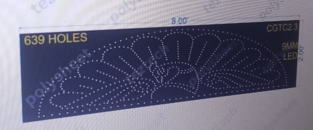CGTC2.3 CROWN 1 PART 2X8 FEET 639 HOLES