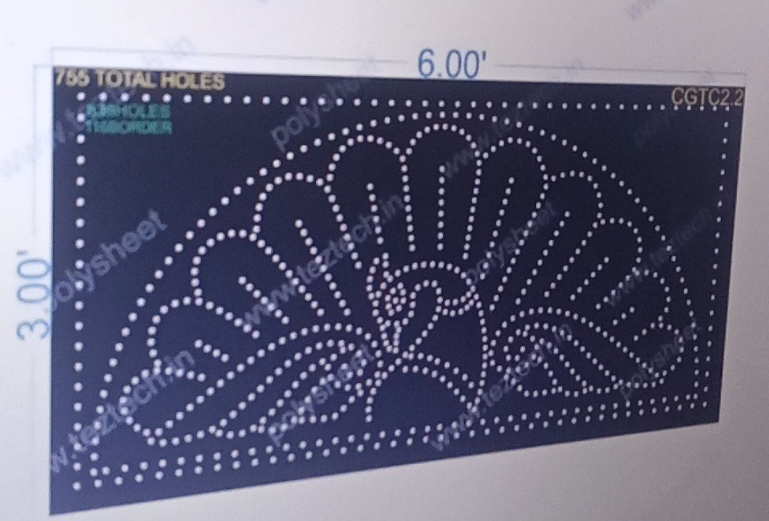 CGTC2.2 CROWN WITH BORDER 3X6 FEET 639 HOLES