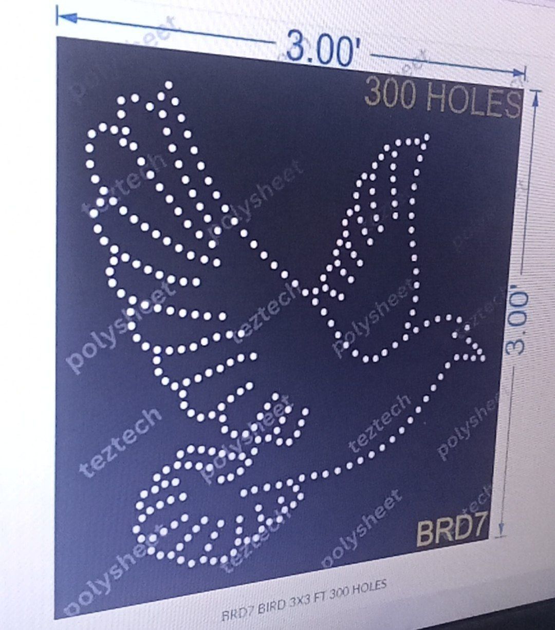 BRD7 BIRD 3X3 FT 300 HOLES