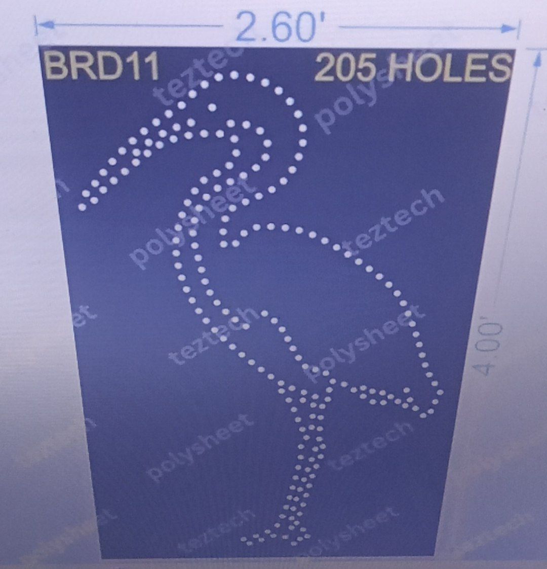 BRD11 BIRD 1 PART 4X2.6 FEET 205 HOLES