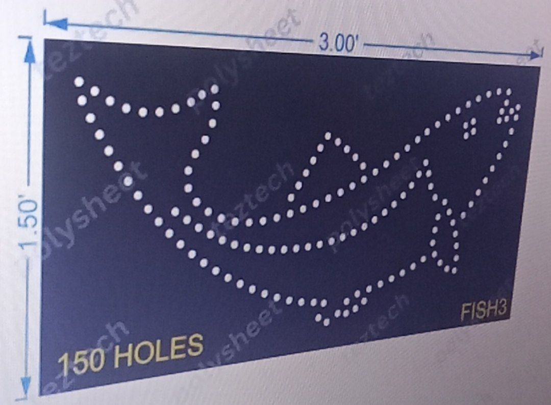 FISH3  FISH  1.5X3 FT  150 HOLES