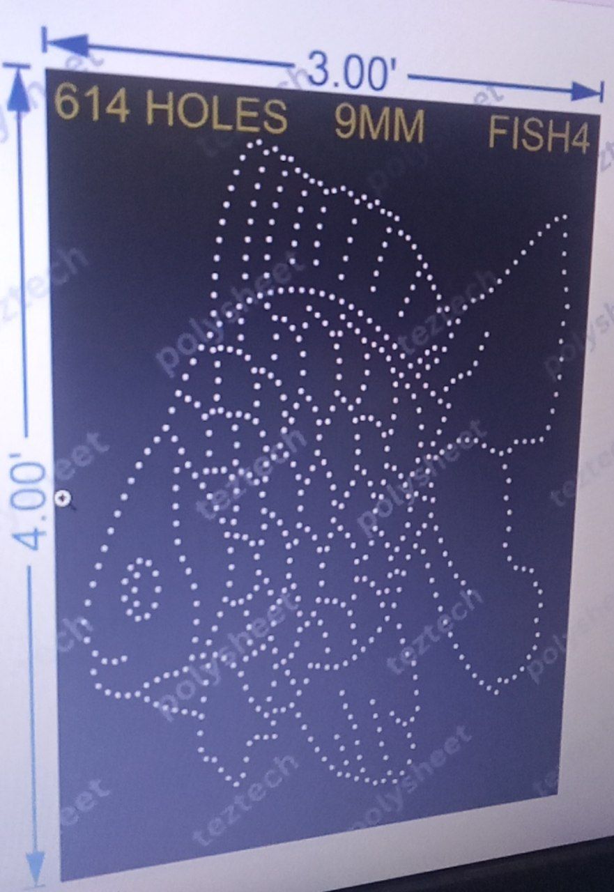FISH4  FISH  4X3 FT  614 HOLES
