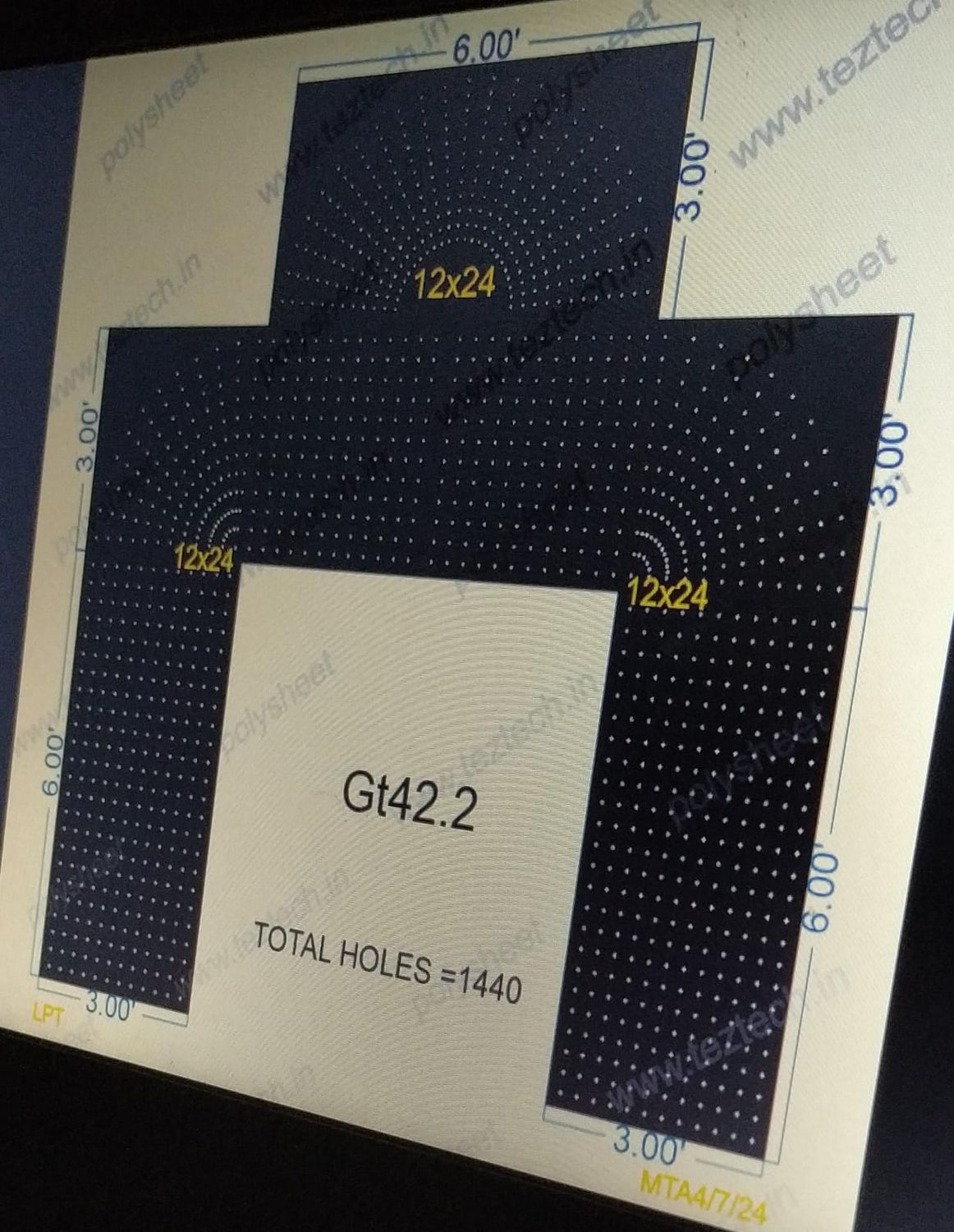 GT42.2 GATE 12X12 FEET 1440 HOLES