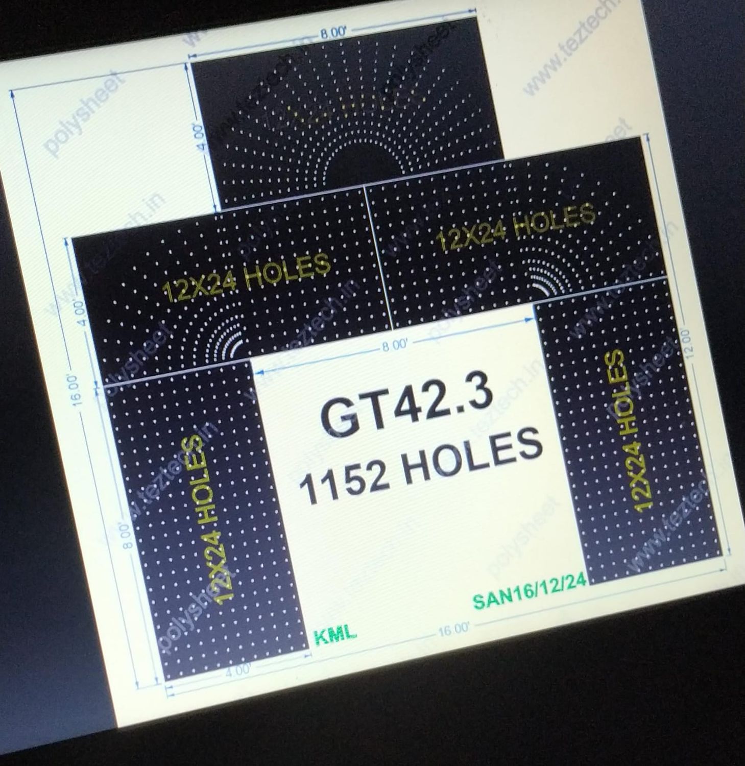 GT42.3 GATE 12X12 FEET 1440 HOLES