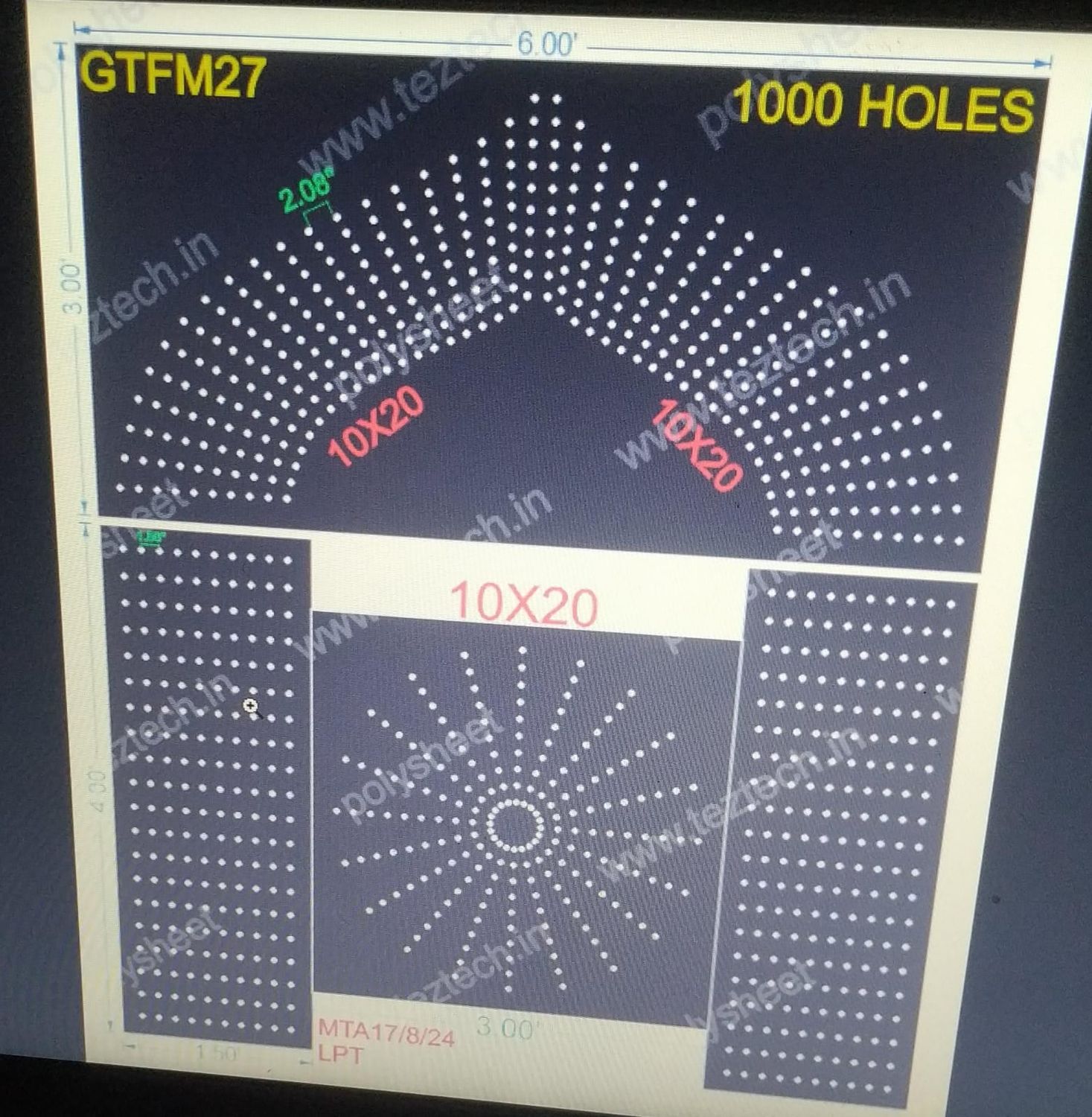 GTFM27 GATE FOR MURTI 6X7 FEET 1000 HOLES