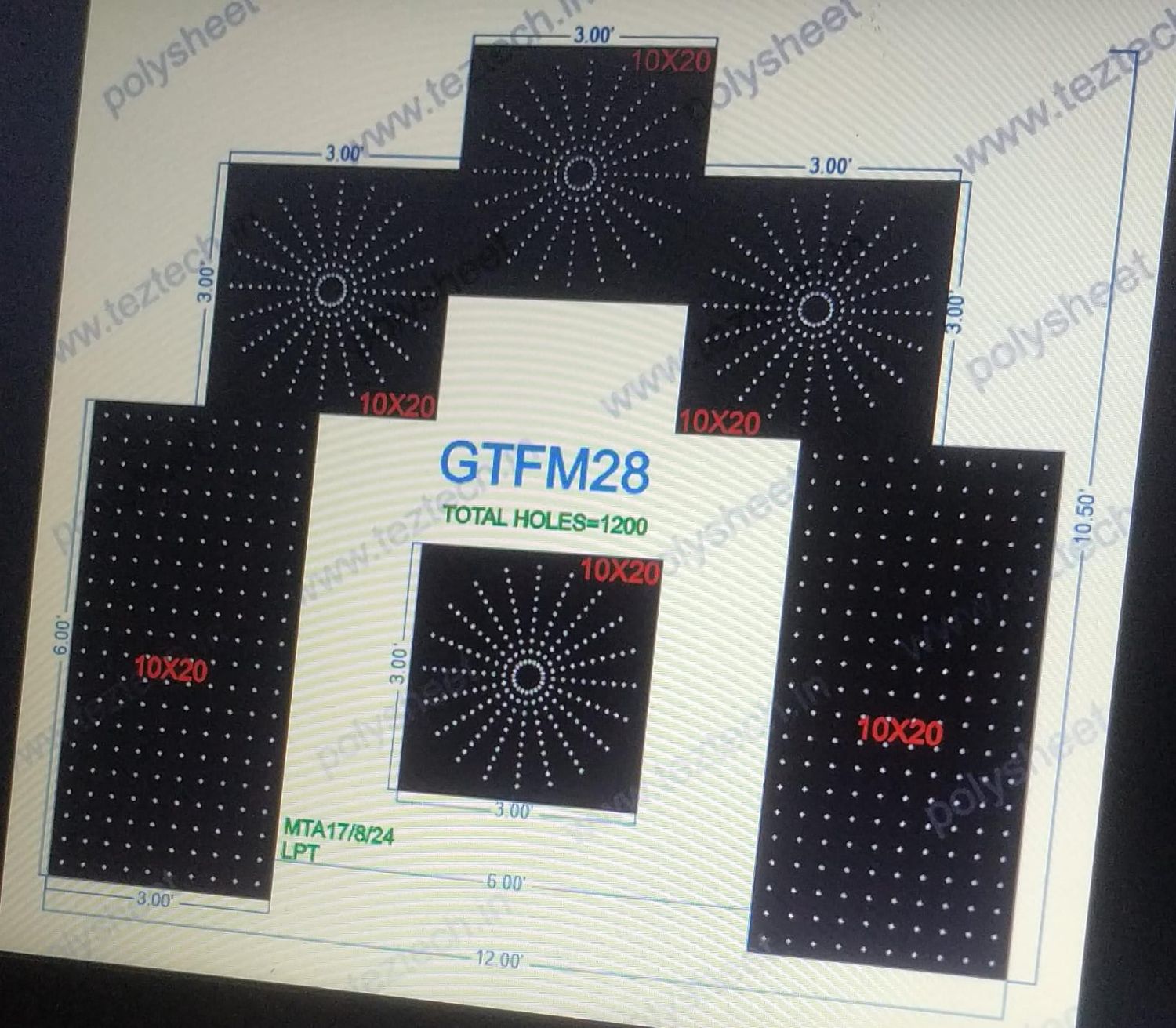 GTFM28 GATE FOR MURTI 12X10.5 FEET 1200 HOLES