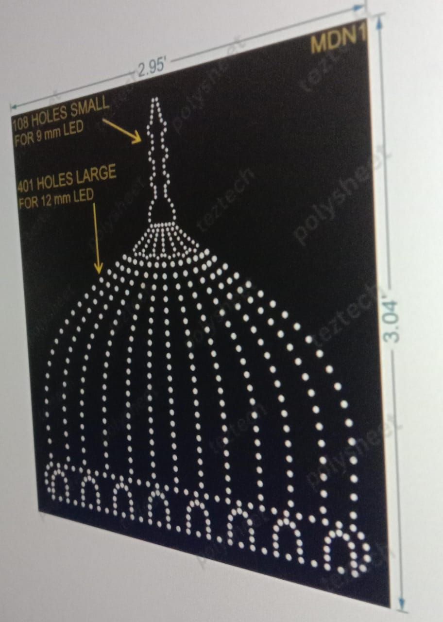 MDN1 MADINA  3.04X2.95 FEET  108 SMALL HOLES  9MM,  402 LARGE HOLES  12MM