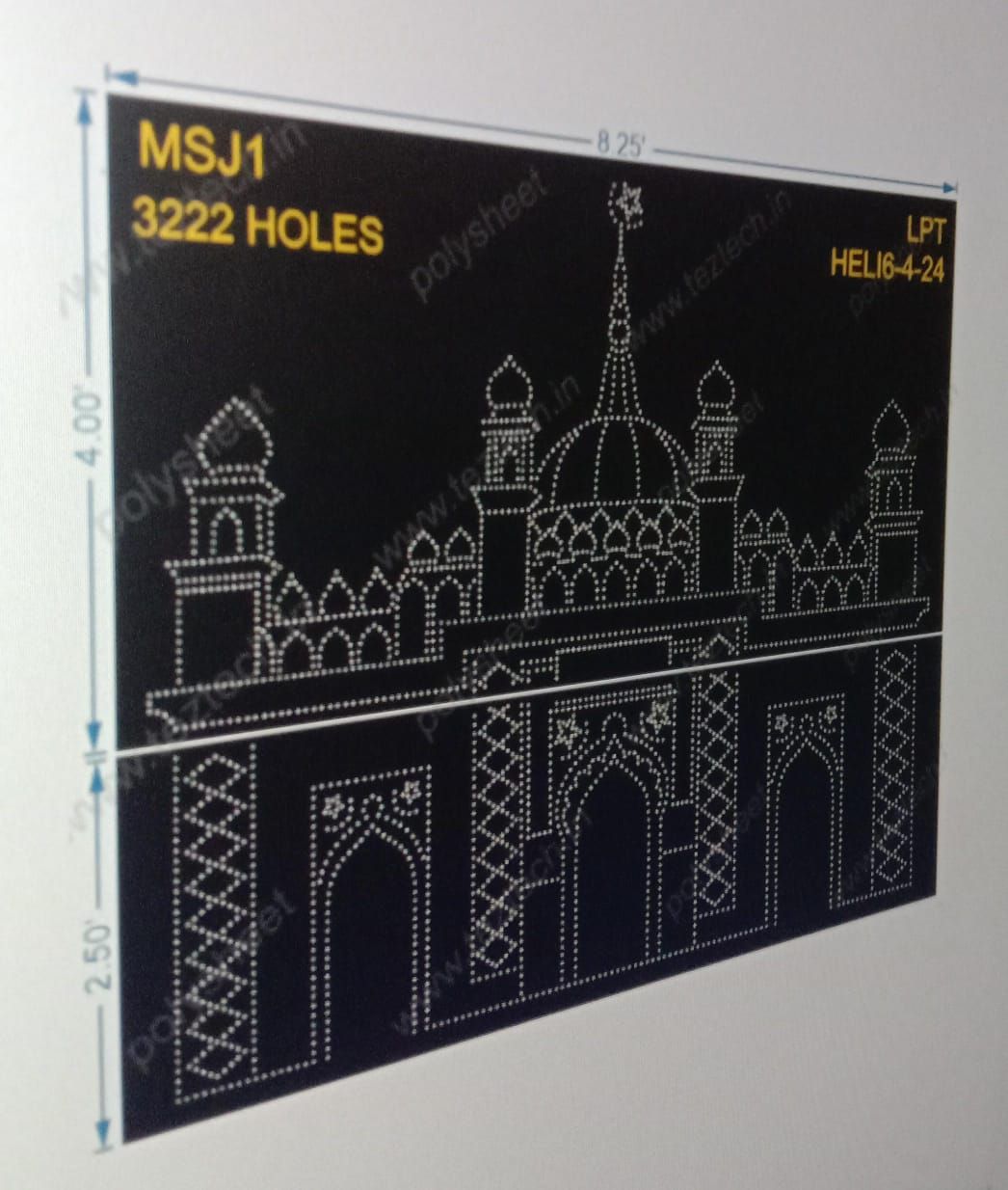 MSJ1 MASJID 2 PART  7.5X8.25 FEET 3222 HOLES