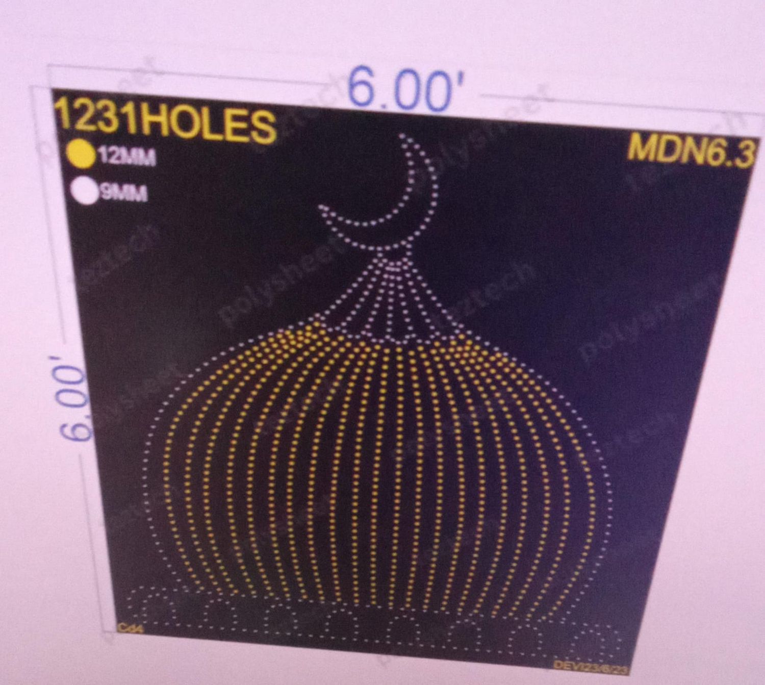 MDN6.3 MADINA  6X6FEET 1231HOLES