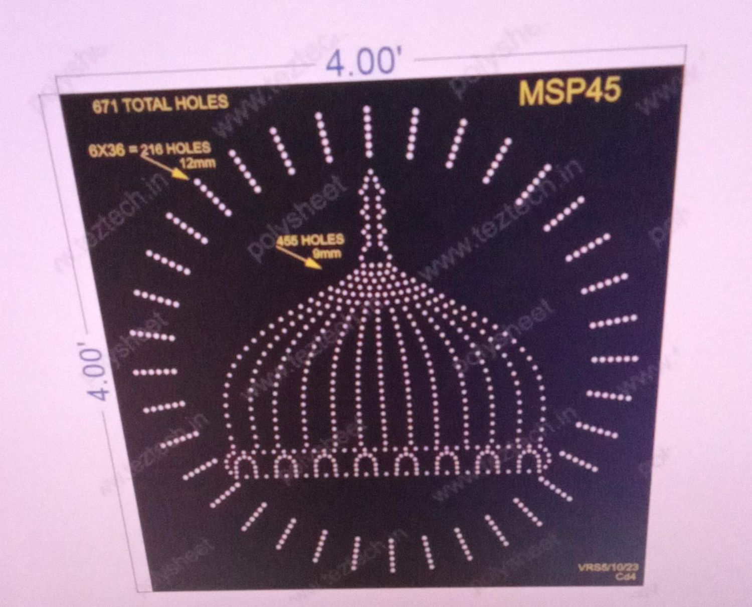 MSP45  MUSLIM PART 4X4 FEET 671HOLES