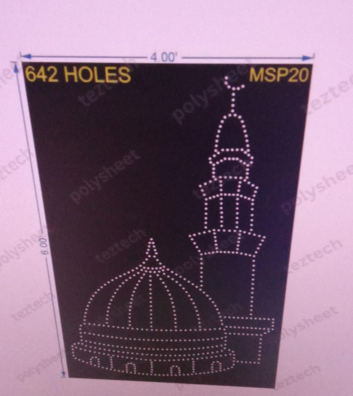 MSP20  MUSLIM PART  6X4 FEET 642 HOLES