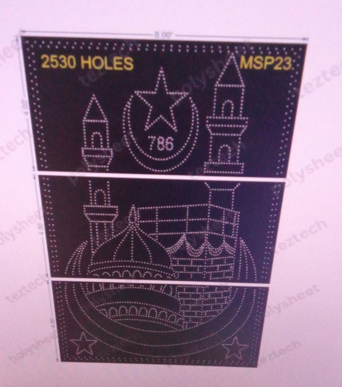 MSP23  MUSLIM PART  12X8 FEET 2530 HOLES 3 PARTS