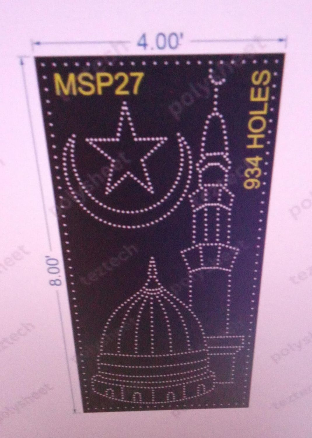 MSP27  MUSLIM PART  8X4FEET 934 HOLES