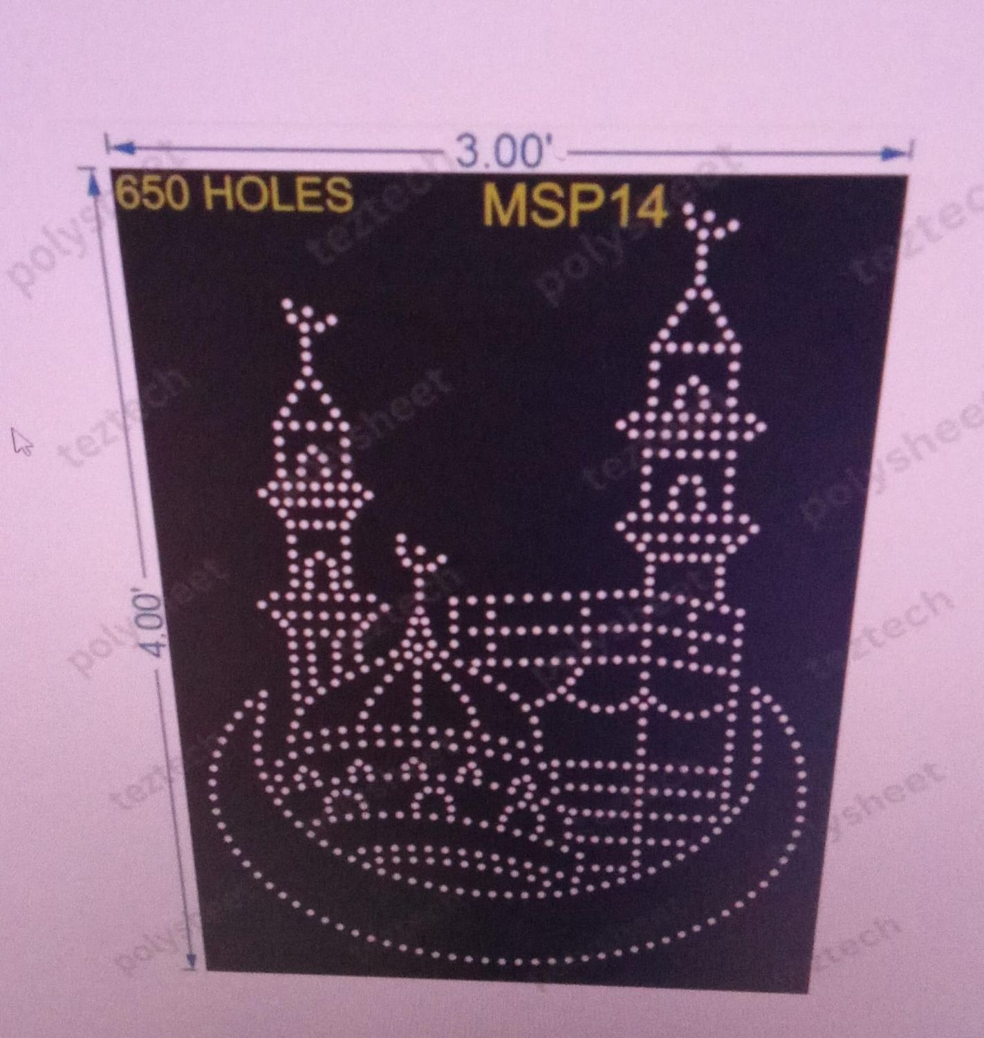 MSP14 MUSLIM 4X3FT 650 HOLES