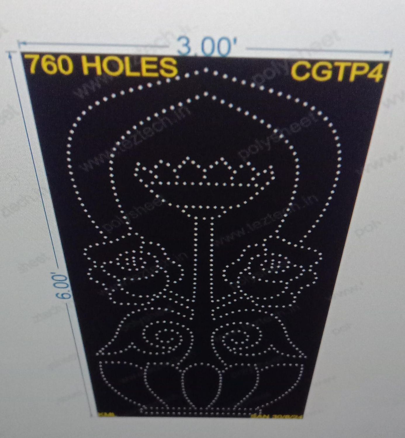 CGTP4 CURVE PILLAR 6X3 FEET 760 HOLES