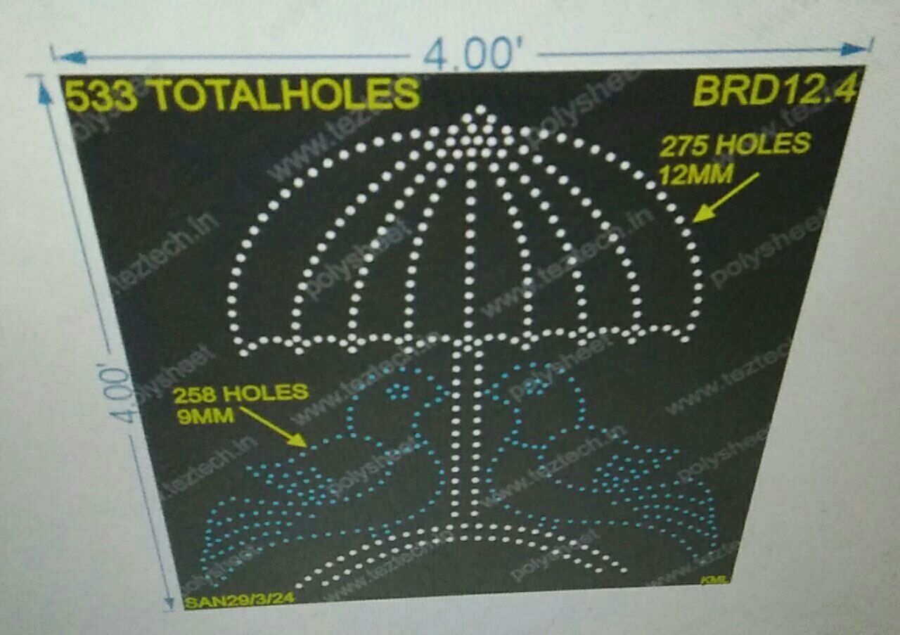 BRD12.4 BIRD 1 PART 4X4 FEET 533 HOLES