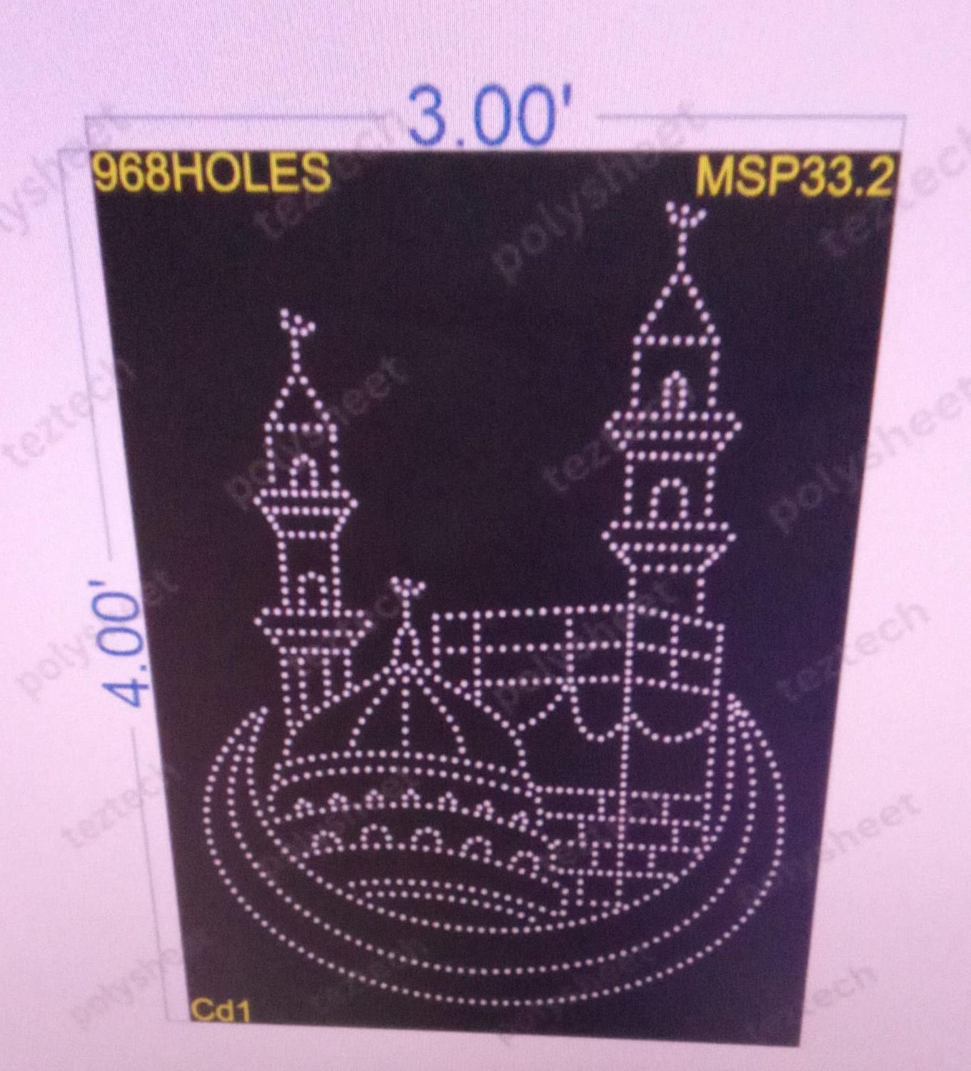 MSP33.2 MUSLIM 3X4FT 968 HOLES