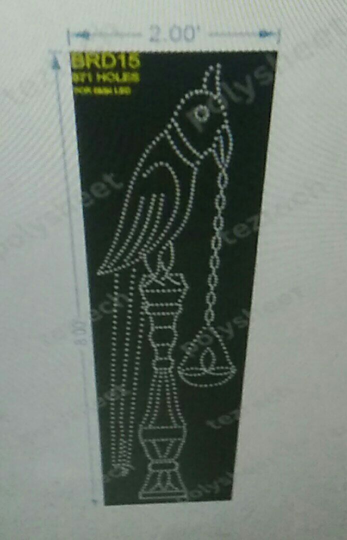 BRD15  PARROT WITH STAND  2X8 FEET  871HOLES