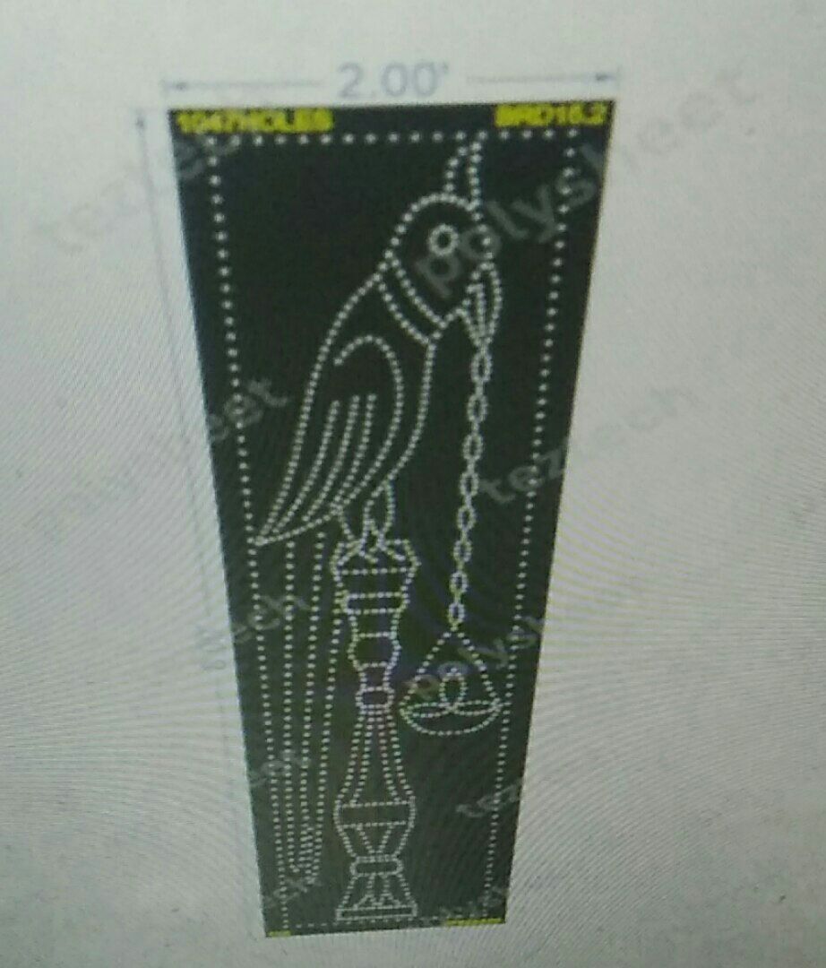 BRD15.2  PARROT WITH STAND  2X8 FEET  1047 HOLES