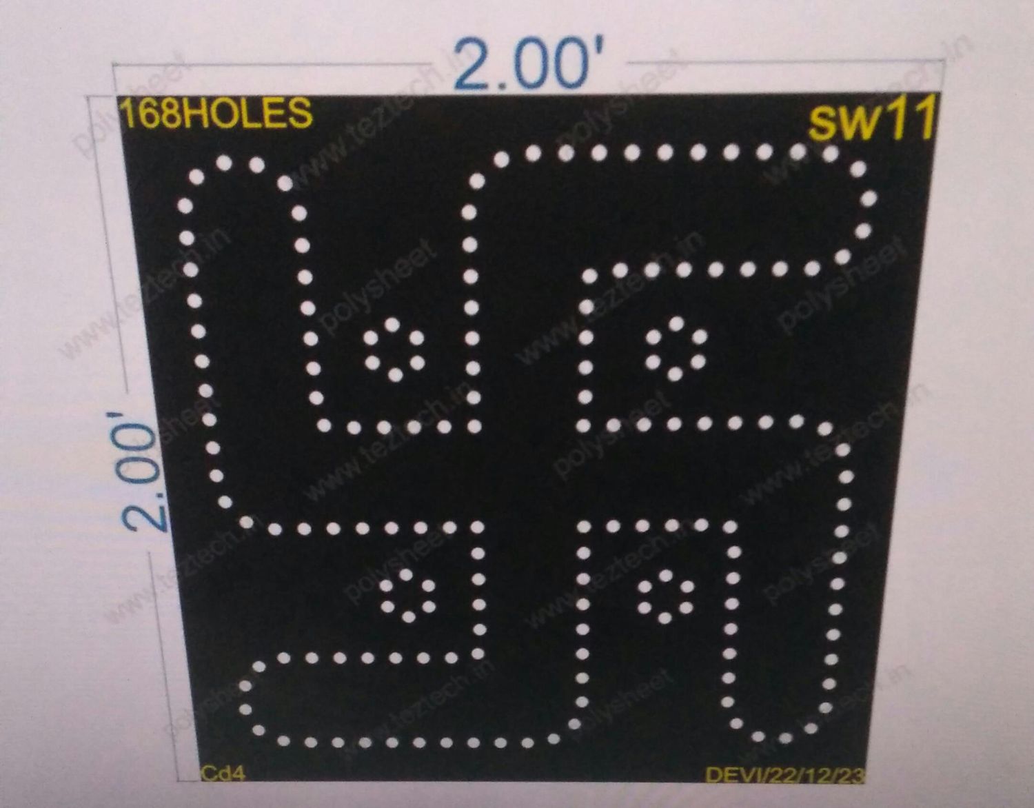 SW11 SWASTIK 2X2FEET 168HOLES