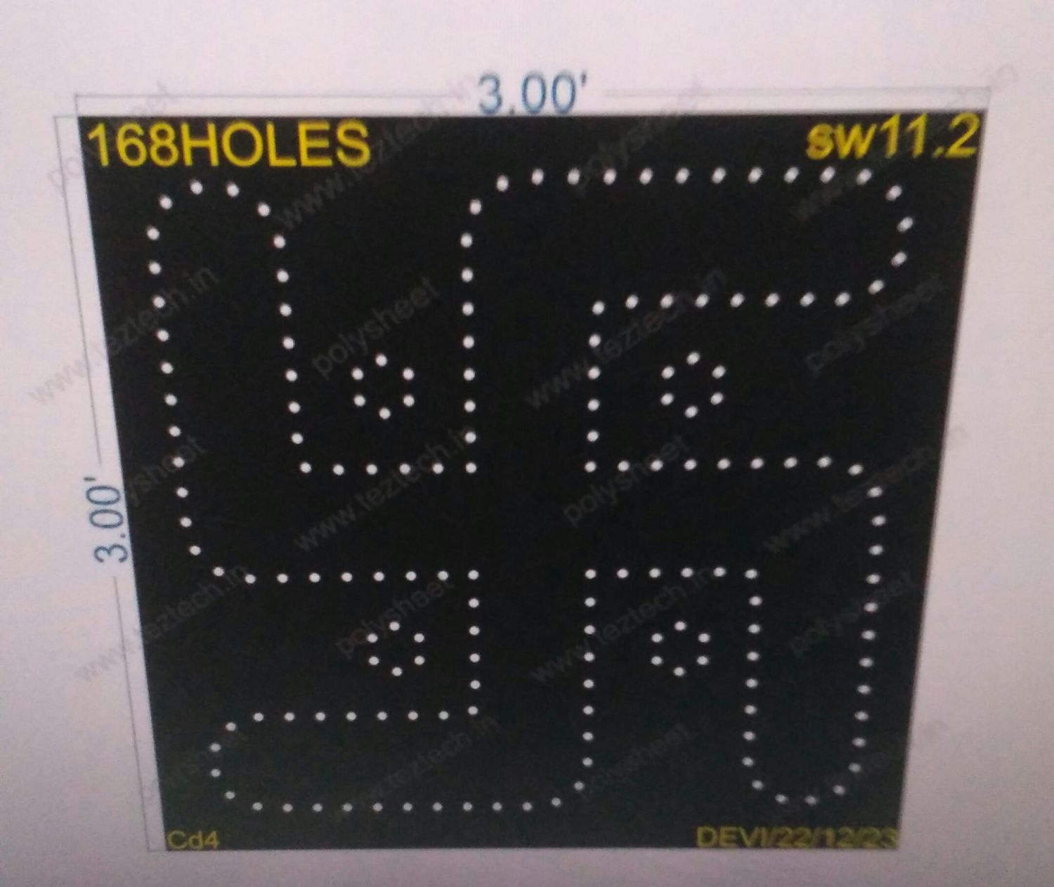 SW11.2 SWASTIK 3X3FEET 168HOLES