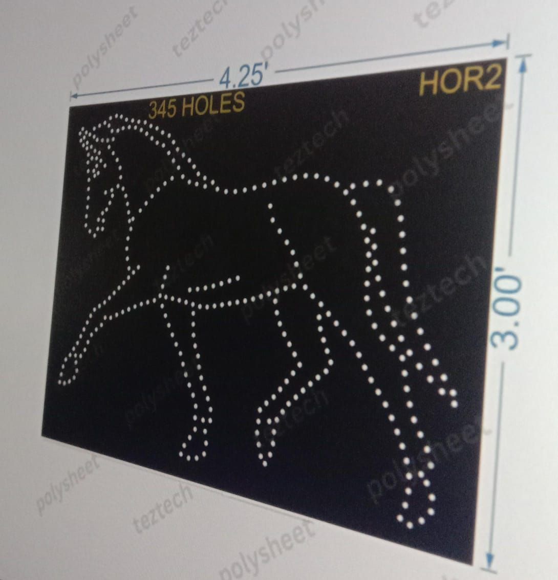 HOR2 HORSE 3X4.25 FEET 345 HOLES