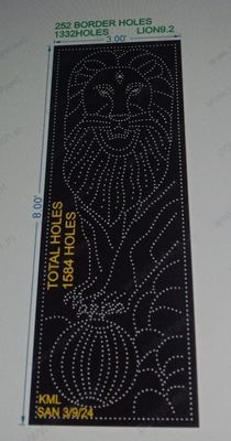 LION9.2 LION 3X8 FEET 1332 HOLES 252 BORDER HOLES 1584 TOTAL HOLES