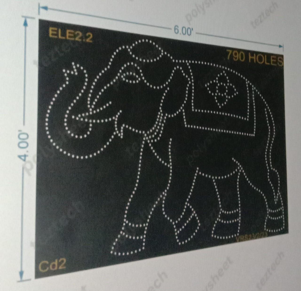 ELE2.2 ELEPHANT  4X6FEET  790HOLES
